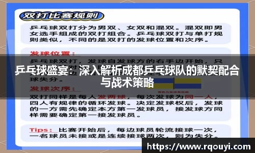 乒乓球盛宴：深入解析成都乒乓球队的默契配合与战术策略